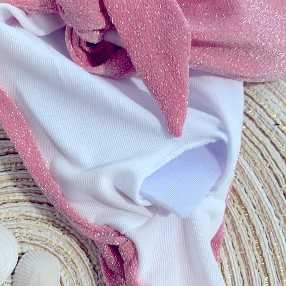 NWT M/L blush baby pastel pink shiny string Brazil - Picture 7 of 14